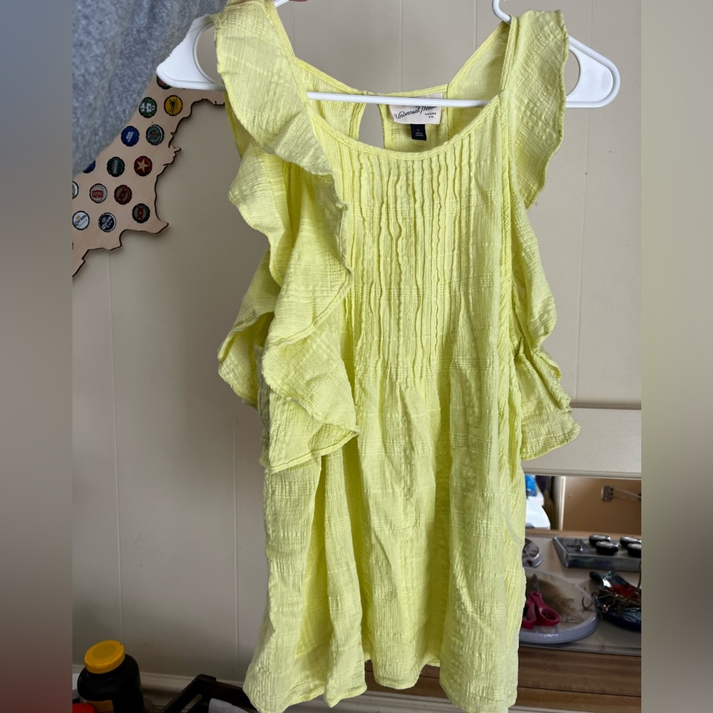Universal Thread Yellow Ruffled Shirt - Picture 3 of 7